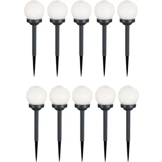 GLOBO Solarleuchte Kunststoff 10er Set 10x Erdspieß weiß