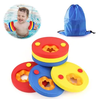 Schwimmscheiben für Kinder 6Pcs Schwimmen Float Discs mit Aufbewahrungstasche Arm Schwimmplatte Eva Rund Delphin Schwimmscheiben Geeignet für Junge Mädchen im Alter von 3-6 Jahren Schwimmen zu Lernen