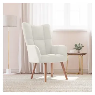 vidaXL Relaxsessel Cremeweiß Samt 61 x 95 x 66 cm Beige