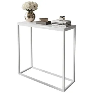 Lookway Konsolentisch MODERN HOCHGLANZ – eleganter Tisch für Wohnzimmer und Flur (1x Konsole), Breite: 80/100 cm weiß 80 cm
