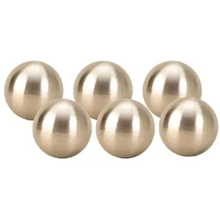 Geschenkestadl 6 x Dekokugel in Silber matt ca. Ø 6 cm Edelstahl Rosenkugel Garten Kugel Weihnachten