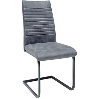 Riess-Ambiente Stuhl APARTMENT antik grau mit Metallgestell Freischwinger Industrial