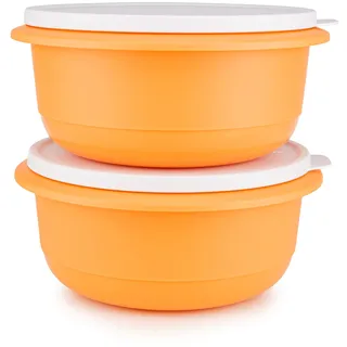 Tupperware Peng Pro 2x Schüssel orange 2 L Rührschüssel Servierschüssel Salatschüssel (inkl. Wunderschüssel 560ml), nicht Zutreffend