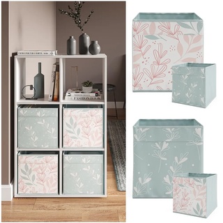 Vicco Faltbox Aufbewahrungsbox Regalbox Türkis Rosa Floral 3 Hartkarton Ablage