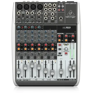 Behringer XENYX Q1204USB Premium 12-Input 2/2-Bus Mixer mit XENYX Mic Preamps und Compressors, Wireless Option und USB/Audio Interface