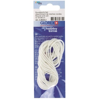Glorex  GLOREX 6 8620 5 Kerzendocht Größe 05, 3 m, Docht, weiß, Taille 5