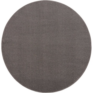 Teppich Uni, Sanat, rund, Höhe: 13 mm, robuster Kurzflorteppich, große Farbauswahl grau Ø 150 cm x 13 mm