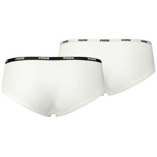 PUMA Damen Hipster - Iconic, Soft Cotton Modal Stretch, Vorteilspack Weiß XS 6er Pack (3x2P)