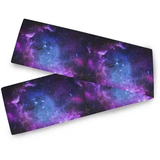 Lila und Blau Galaxy Tischläufer Stern Weltraum Nebel Modern Bauernhaus Tischläufer für Couchtisch, Esstisch Abdeckung Kommode für Familienessen Indoor Outdoor Partys Alltag 33 x 178 cm