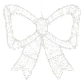 ECD Germany Weihnachtsschleife LED 48x46 cm Weiß