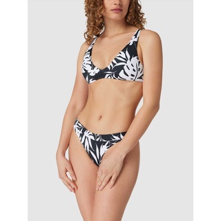 Bikini-Oberteil mit Allover-Muster Modell 'ROXY LOVE THE OCEANA', Black, XXL