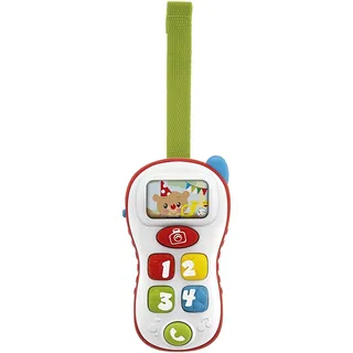Chicco ABC Selfie Phone, Elektronischer Triller für Kinder in Form eines Handys, Schilder für Zahlen, Wörter und Sätze in Italienisch und Englisch, beisprachig, 6-36 Monate
