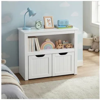 VASAGLE Kinderregal Spielzeugaufbewahrung 29,7 x 72,2 x 60 cm Holz weiß