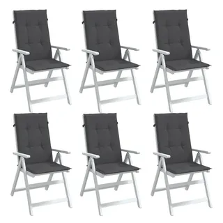 vidaXL Hochlehner Auflage 120 x 50 x 4 cm melange anthrazit 6 St.
