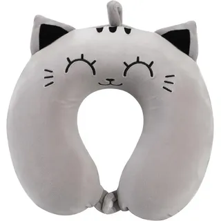 I-TOTAL Nackenhörnchen I-TOTAL® Reisekissen Nackenkissen für Nackenstützen Motiv graue Katze