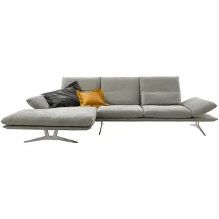 Koinor Ecksofa Francis, Grau, Metall, Uni, 3-Sitzer, Ottomane links, L-Form, 284x159 cm, Goldenes M, Fußauswahl, Stoffauswahl, seitenverkehrt erhältlich, Hocker Rücken echt, individuell planbar, in den Filialen erhältlich, Wohnzimmer, Sofas & Couches, Wohnlandschaften, Ecksofas