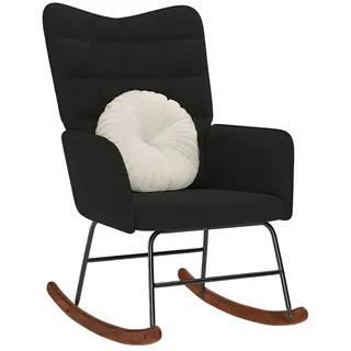 vidaXL Schaukelstuhl 61 x 78 x 98 cm Schwarz Samt mit Rollen