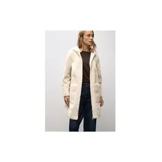 Street One Fake Fur Mantel mit Kapuze - Beige