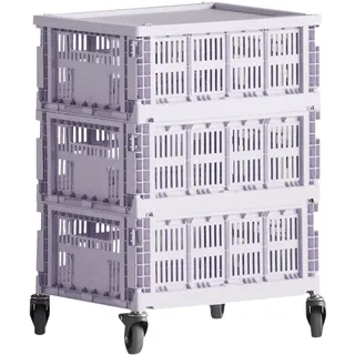 HAY - Colour Crate Beistelltisch auf Rollen, medium, lavender