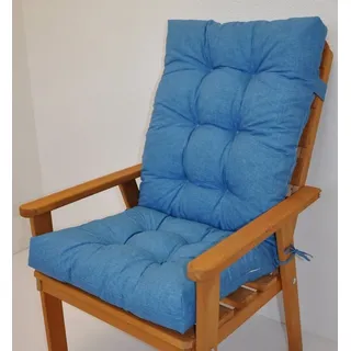 Rattani Hochlehnerauflage Polster für Gartenstuhl, Hochlehner Auflage Sylva 115 x 50 cm türkis blau