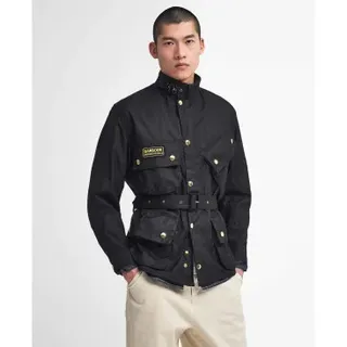 Barbour international für Herren. MWX0004 International Original Waxed Jacket schwarz (44), Lässig, Baumwolle