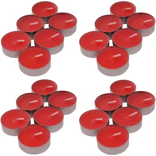 Duftteelichter Erdbeer 24 Stück ca. (ØxH) 40 x 16 mm (4 x 6 Stück)