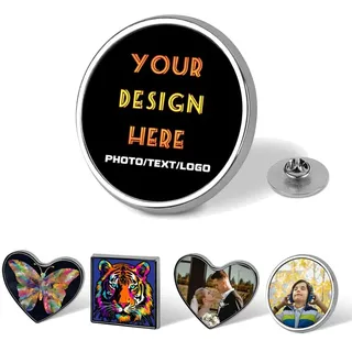 ZYHJJ Personalisieren Sie Pin-Abzeichen,Maßgeschneiderte Button-Pins, Individuelle Anstecknadeln Mit Ihrem Eigenen Bild, Text, Logo, Foto-Buttons, Kleidung, Dekoration, DIY-Geschenk