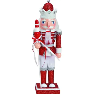 Nussknacker König Holz Deko Figur Weihnachtsdeko Skulptur Holznussknacker Krone