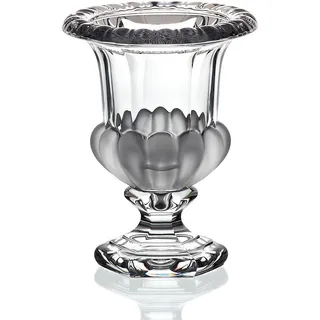 Vase Blumenvase mit Fuß Pokal Regency Teilsatiniert 20 cm Bleikristall Tischvase Tischdeko Hochzeitdeko