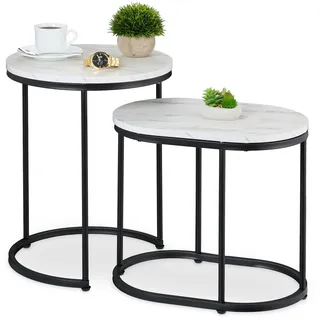 Relaxdays Beistelltisch Oval Schwarz 40 x 51 cm