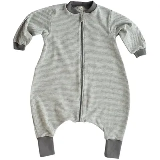 Lilano, Schlafsack mit Bein und Langen Ärmeln, 70% Wolle (Bio), 30% Seide, 210 gr./m2 (Grau, 86/92) - 86-92