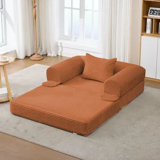 Cord Einzel-schlafsofa Umwandelbar, Multifunktionaler Klappsofa-bett, Platzsparendes Gästebett Aus Hochwertigem Kordstoff, Einzelsessel Zum Schlafen Für Wohnzimmer, Schlafzimmer, Wohnung