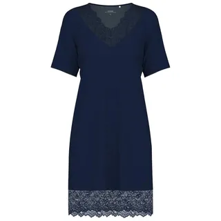 CALIDA Nachthemd Elegant Dreams Damen (1-tlg) spitzenverzierter V-Ausschnitt, weich und fließend blau XS (36/38)
