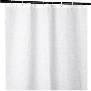 ANRO Duschvorhang FASTY Prisma Anti-Schimmel Polyester Badezimmervorhang Bad-Stoff Breite 240 cm (Packung, 1-tlg., Duschvorhang inkl. Aufhängeringe), robuster Vorhang Stangenaufhängung 240x200cm Geometrisch Grau grau 240 cm x 200 cm