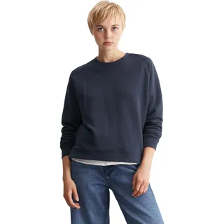 Sweatshirt MARC O'POLO DENIM, Damen, Gr. M, blau (navy blau), Sweatware, Obermaterial: 100% Baumwolle, Rundhals, Sweatshirts Sweatshirt, Im modernen O-Shape, locker geschnitten und Raglanärmeln
