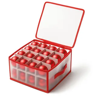 com-four® Aufbewahrungsbox für 32 Weihnachtskugeln - Christbaumschmuck-Sortierbox - Christbaumkugeln- und Weihnachtsdeko-Organizer - Aufbewahrung für Weihnachtsschmuck