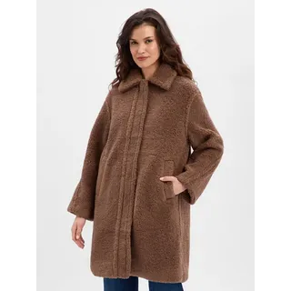 Opus Damen Mantel | Heddy Regular Teddymantel aus recyceltem Polyester Cocoa, 42