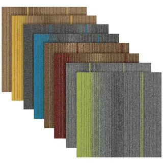Floordirekt Nylon Teppichfliesen 50x50 cm - Sheffield - selbstliegend & rutschhemmend - Fliesen Teppichboden Auslegware Fußbodenbelag - in 4 Farbsets erhältlich & kreativ kombinierbar (Grün 133f36)