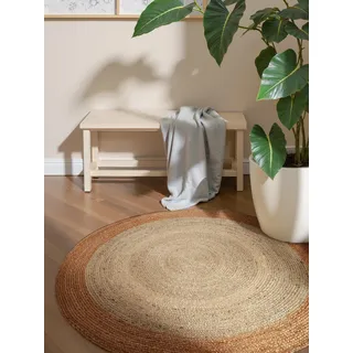 HANSE HOME Looma Juteteppich rund Ø 160 cm Beige/Gold