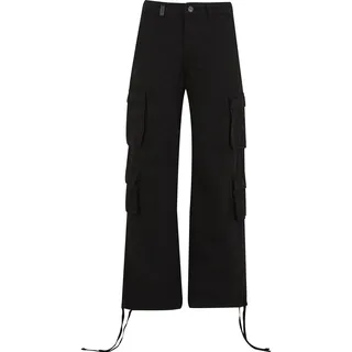 Cargohose 2Y STUDIOS "2Y Studios 2Y Wega 4 Pocket Cargo Pants", Damen, Gr. 28, Normalgrößen, schwarz, 100% Baumwolle, unifarben, normal, Hosen Cargohose