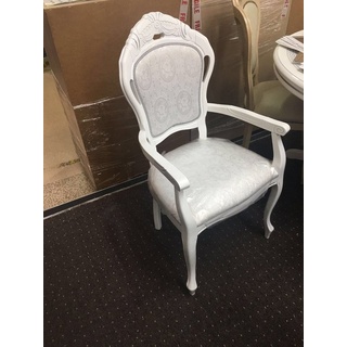 JVmoebel Stuhl Esszimmer Stuhl Weiß Silber Design Wohnzimmer Holz Stühle Polster weiß