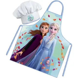 Sorrisini Kinderschürze Mädchen Schürze für Kinder, Kochmütze Kinder, Kinderschürze Jungen, Verstellbare Kinderschürzen zum Backen, Malen, Kinder Frozen - M