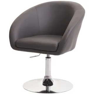 Esszimmerstuhl MCW-F19, Küchenstuhl Stuhl Drehstuhl Loungesessel, drehbar höhenverstellbar Kunstleder grau