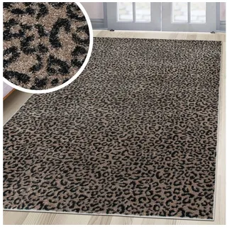 OTTO home Teppich Fynna, Leoparden-Muster, Animal Print, modern, rechteckig, Höhe: 9 mm, Leo, besonders weicher Flor, Wohnzimmer, Schlafzimmer, Esszimmer beige 120 cm x 180 cm x 9 mm