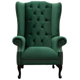 Xlmoebel Sessel Grüner Chesterfield-Ohrensessel aus strapazierfähigem Textil (1-St., Ohrensessel), Hergestellt in Europa grün