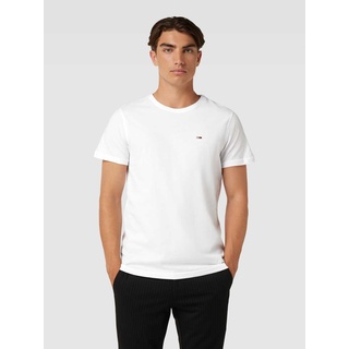 Slim Fit T-Shirt mit Label-Stitching im 2er-Pack, Black, XL