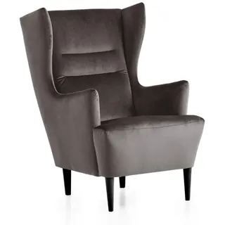 XDREAM Ohrensessel Olaf, Relaxsessel, Loungesessel, Cocktailsessel, Polstersessel (1-St), gepolstert, in Cord und weitere Stoffe, frei im Raum stellbar braun