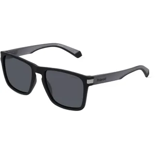 Polaroid PLD 2139/S Unisex-Sonnenbrille Vollrand Quadratisch Kunststoff-Gestell, schwarz