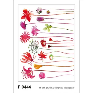 Sanders & Sanders Wandtattoo Blumen Rot, Papier, 85x65x65 cm, Tapeten & Wandverkleidungen, Wandtattoos & Sticker