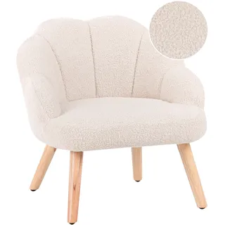 Beliani Kindersessel MILAND Bouclé 0 x 0 cm Holz hellbeige